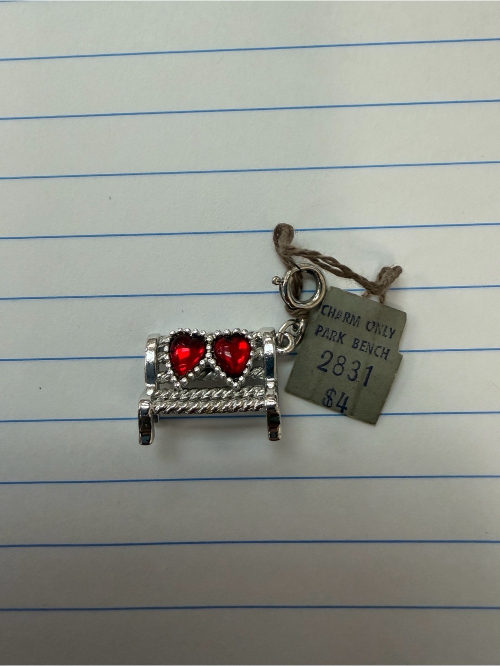 Monet Charm Pendant with Red Heart Accents